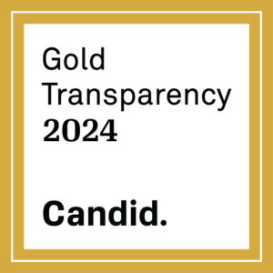 a gold outlined square with the words Gold Transparency 2024 from Candid